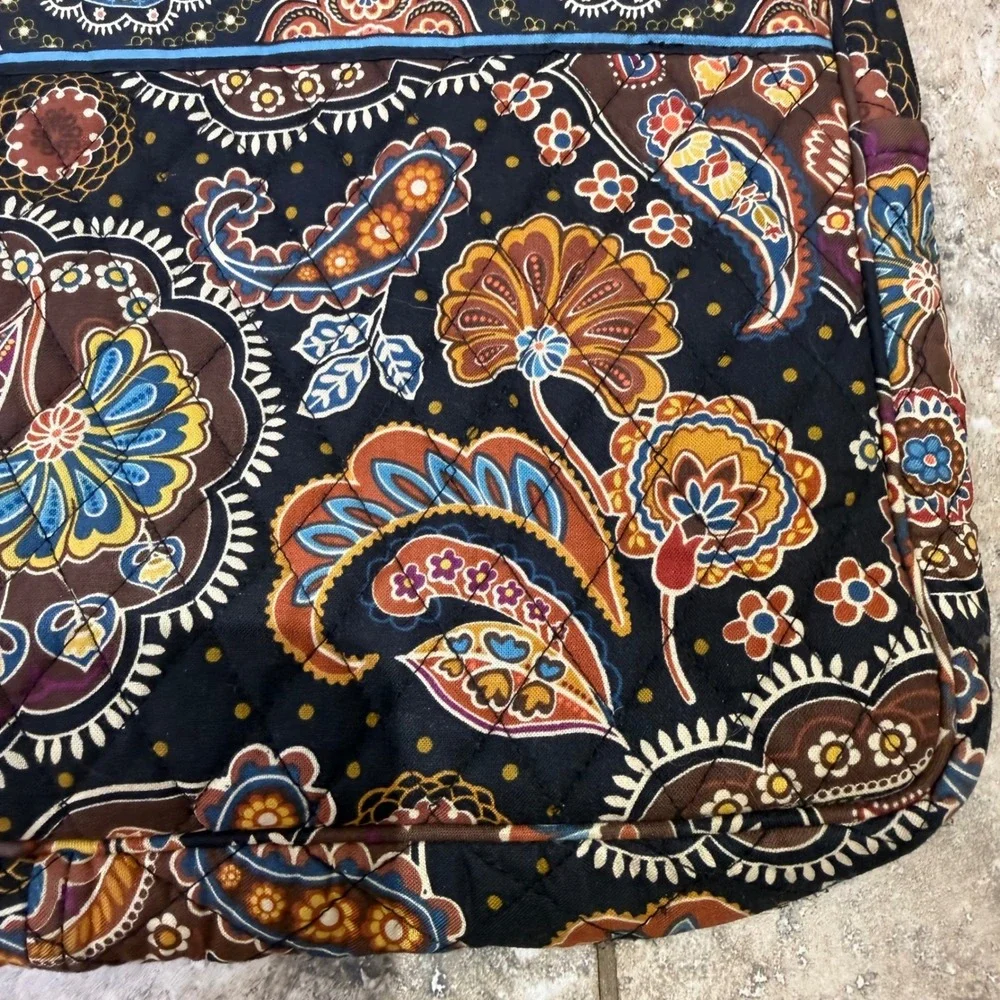 Vera Bradley Quilted Tote Bag Retired Paisley Pattern Cotton Zip Top Work Travel